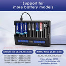 LCD charger support for modern 21700 battery format