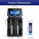 Size of LCD charger and 2600mAh battery
