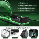 XTAR MC2 charging current – up to 0.5A per slot, powered via USB from wall adapter, power bank, or vehicle USB port.