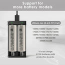 XTAR MC2 compatible battery types – supports Li-ion 18650, 21700, 26650, and more.