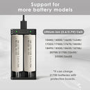 XTAR MC2 compatible battery types – supports Li-ion 18650, 21700, 26650, and more.