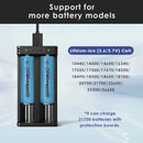 XTAR MC2 compatible battery types – supports Li-ion 18650, 21700, 26650, and more.