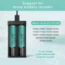 XTAR MC2 charger compatibility – supports 18650, 21700, 26650, 18350, 14500 and protected 21700.