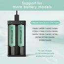 XTAR MC2 compatible battery types – supports Li-ion 18650, 21700, 26650, and more.