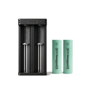 XTAR MC2 dual-slot USB charger with 2x EVE 33V 3300mAh flat top 18650 batteries – high-capacity power bundle.