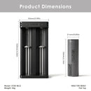 XTAR MC2 charger dimensions – compact size with 2x LG M50LT 21700 flat top batteries.