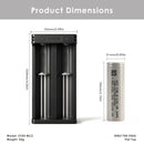 XTAR MC2 charger dimensions – compact size with 2x Molicel P42A 21700 flat top batteries.
