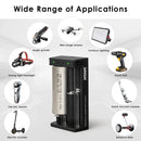 XTAR MC2 charger and Molicel P45B flat top batteries powering flagship high-wattage vapes, tactical lights, and high-performance drones.