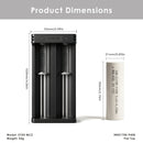 XTAR MC2 charger dimensions – compact size with 2x Molicel P45B 21700 flat top batteries.