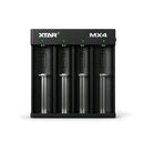 XTAR MX4 4-slot universal smart battery charger with dual mode switch for charging Li-ion, LiFePO4, 1.5V Li-ion and NiMH batteries. Batteries NOT included.

