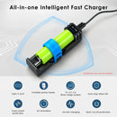 XTAR SC1 Plus smart charger with 0V activation, overcharge protection, short circuit protection and reverse polarity protection for safe charging.