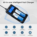 XTAR VC2L Fast Charger with 2-Pack 21700HP 5000mAh 25A Battery - 3.6V Li-ion Cells for Flashlights, Drones & Power Tools