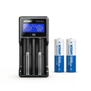 XTAR VC2L Fast Charger with 2-Pack 21700HP 5000mAh 25A Battery - 3.6V Li-ion Cells for Flashlights, Drones & Power Tools