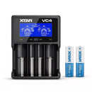 XTAR VC4 4-bay charger with 3500mAh high capacity battery