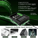XTAR VC4SL charges at up to 1A per slot, with LCD screen showing voltage and current, USB-C input.