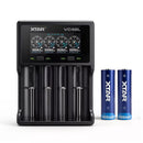 XTAR VC4SL 4-bay LCD smart charger and 5000mAh 21700 battery
