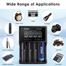 VC4SL charger powering multiple batteries for flashlight and electronics