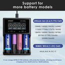 XTAR VC4SL and MC1 charger compatibility – both support 18650, 21700, 26650, 18350, 16340, 14500.