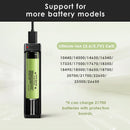 XTAR VC4SL and MC1 charger compatibility – both support 18650, 21700, 26650, 18350, 16340, 14500.
