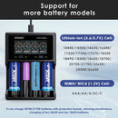 XTAR VC4SL and MC1 compatible battery types – VC4SL supports Li-ion, Ni-MH, Ni-Cd; MC1 supports Li-ion only.