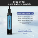 XTAR VC4SL and MC1 compatible battery types – both support Li-ion 18650, 21700, 26650, and more.
