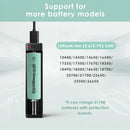 XTAR VC4SL and MC1 compatible battery types – both support Li-ion 18650, 21700, 26650, and more.