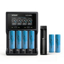 XTAR VC4SL 4-slot charger, MC1 single-slot charger, and 6x Molicel M35A flat top 18650 batteries – complete high-output power kit.