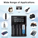 VC4SL charger managing multiple 18650 batteries for various devices