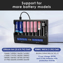 XTAR VC8 charger supports 18650, 21700, 26650, 18350, 16340, 14500 – 8 slots for all Li-ion sizes.