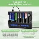 XTAR VC8 compatible battery types – supports Li-ion, Ni-MH, Ni-Cd – 18650, 21700, 26650, AA, AAA, C, D.
