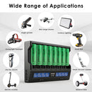 XTAR VC8 charger and EVE 25P flat top batteries powering workshop tools, DIY energy storage, and field operations.