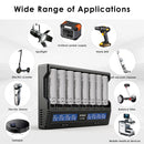 XTAR VC8 charger and EVE 50E flat top batteries powering high-capacity devices and systems.