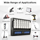 XTAR VC8 charger and Molicel P30B flat top batteries powering flagship vapes, flashlights, drones, and power tools.