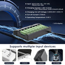 XTAR VC8S charging current – up to 3A (single slot) with QC 3.0, USB-C input for fast charging.