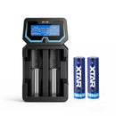 XTAR X2 2-bay LCD smart charger and 3500mAh 18650 battery