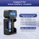 X2 LCD charger compatibility with multiple lithium battery sizes